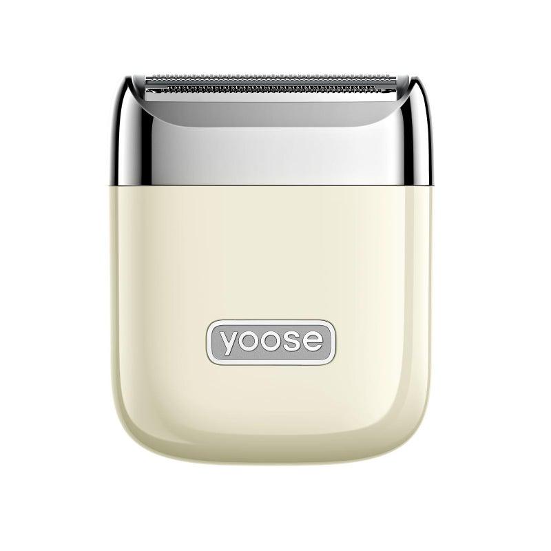yoose Lady Shaver, IPX7 Alloy Body Electric Razors for Women (USB-C, 3.6mm Guide Comb, Multi Shaving Modes), Portable Size, Porcelain White